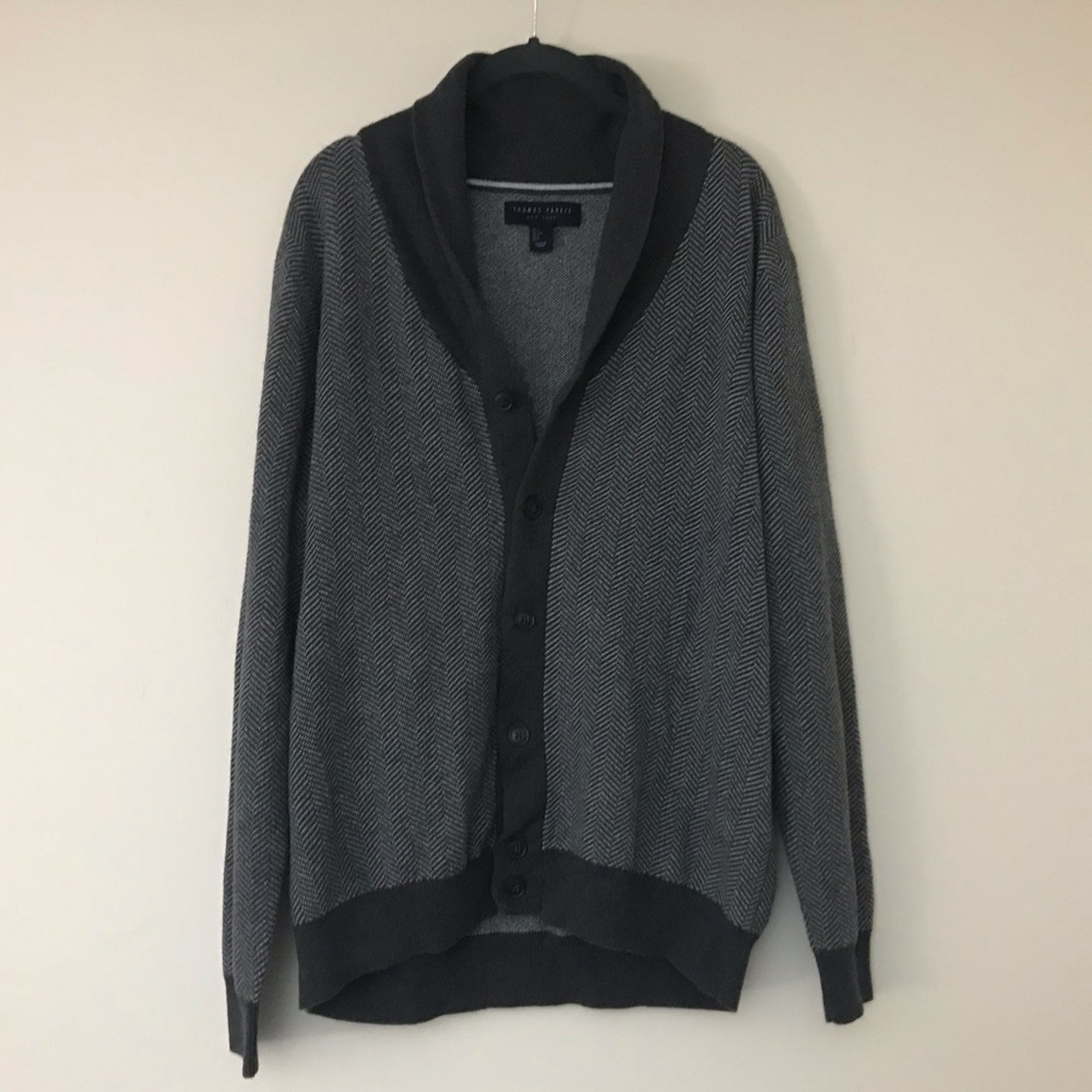 Thomas Parker Men’s Gray Cardigan Size Large